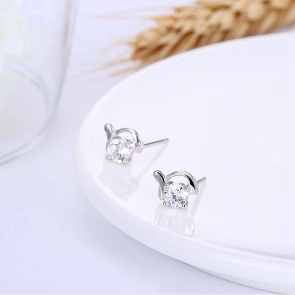 Authentic Sterling Silver Cubic Zirconia Earrings - Picture 2 of 4